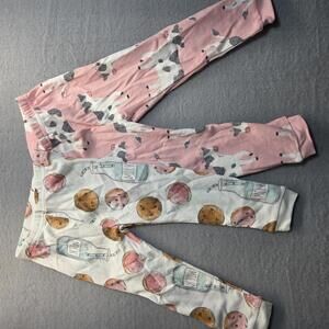Carter's Girl's Pajama Pants 12 mo NEW 2 Pair Cow Theme Pink White